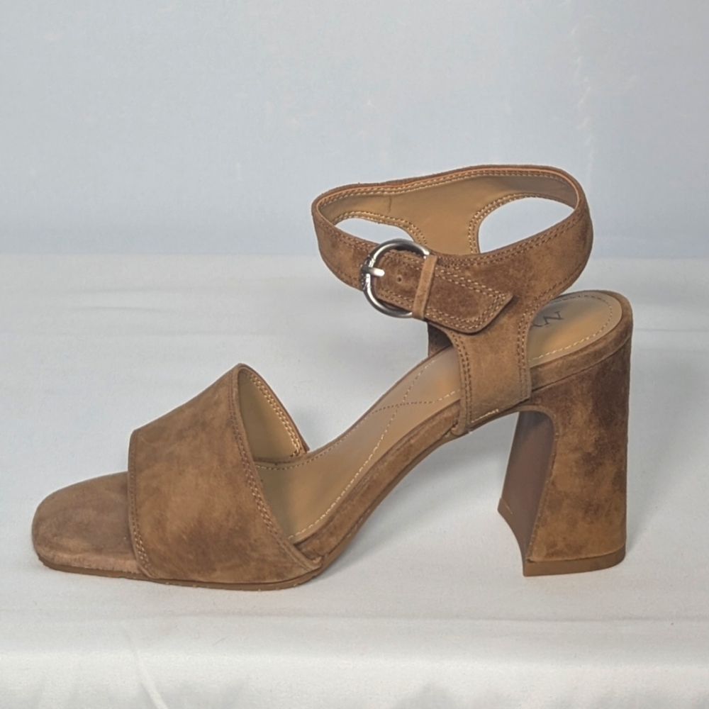 NEW NYDJ Womens Liz Open Toe Ankle Strap Heeled Sandal Sz 10 brown